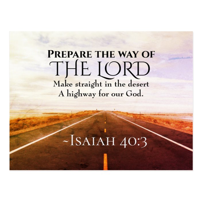 Isaiah 403 Prepare the way of the Lord, Bible Postcard