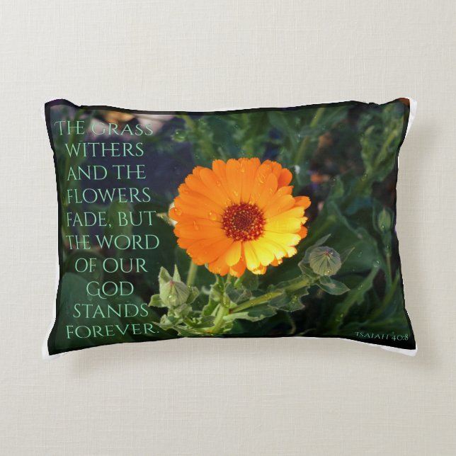 Isaiah 40:8 Bible Verse Accent Pillow (Front)