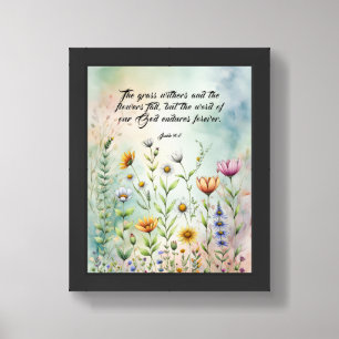 Isaiah 40:8 Christian Bible Verse Art Framed Art