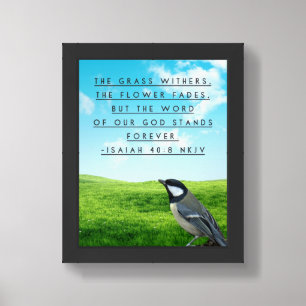 Isaiah 40:8 Christian Bible Verse Image Framed Art