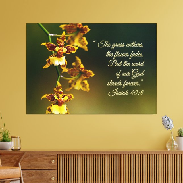Isaiah 40:8 Inspirational Canvas Print (Insitu(LivingRoom))