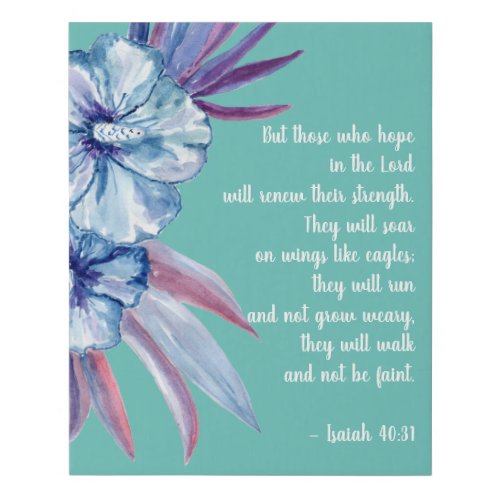 Isaiah 40 Hope Bible Verse Faux Canvas Print