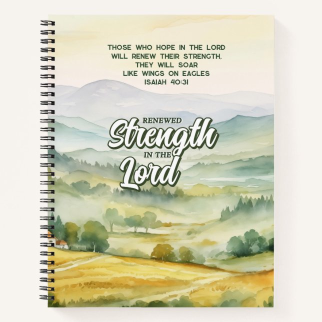 Isaiah 40 Inspirational Quote Scripture Christian Notebook (Front)