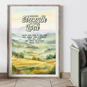 Isaiah 40 Motivational Christian Bible Verse Poster