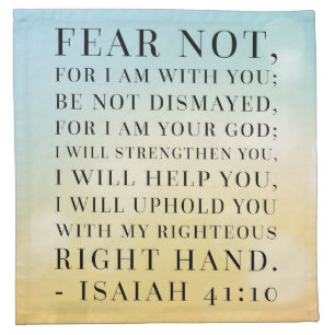 Isaiah 41:10 Bible Quote Napkin
