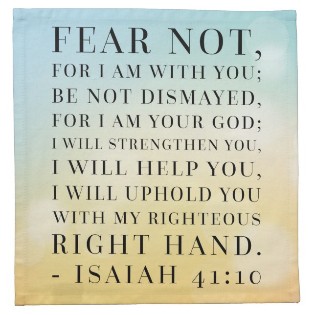 Isaiah 41:10 Bible Quote Napkin (Front)