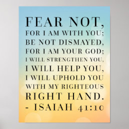 Isaiah 41:10 Bible Quote Poster