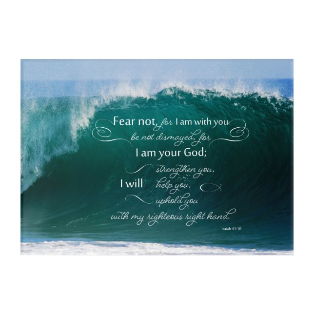 Isaiah 41 10 Bible Verse Acrylic Wall Art (Front)