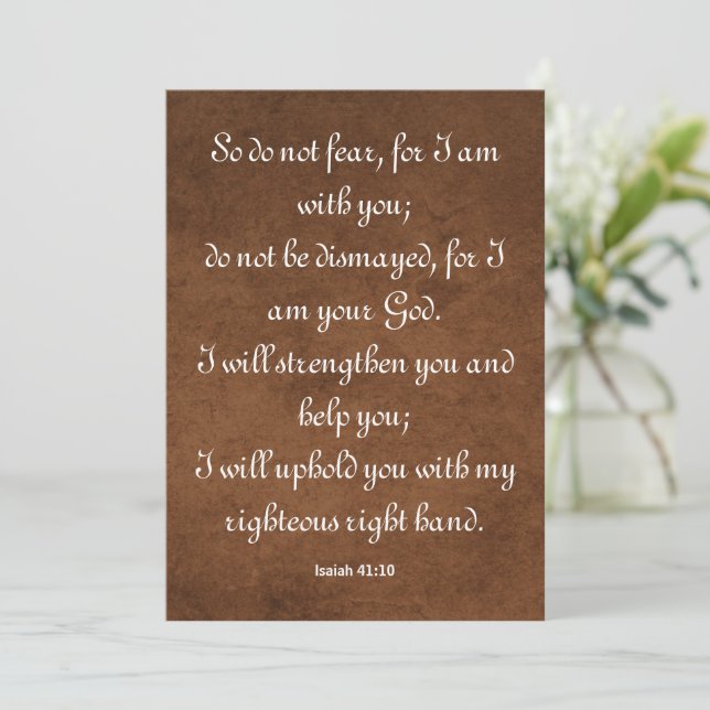 Isaiah 41:10 Bible Verse for Strength Flat Card (Standing Front)