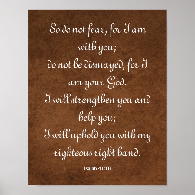 Isaiah 41:10 Bible Verse for Strength Poster (Front)