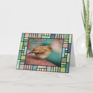 Isaiah 41:10 Bible Verse With Bird Stained Glass Card