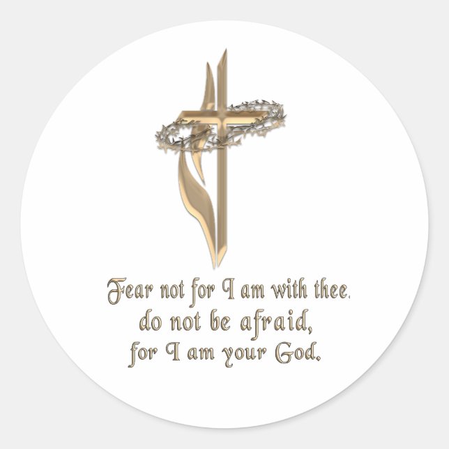 Isaiah 41:10 classic round sticker (Front)