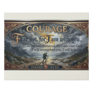 Isaiah 41:10 Courage Canvas Wall Art Fear Not