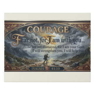 Isaiah 41:10 Courage Canvas Wall Art | Fear Not