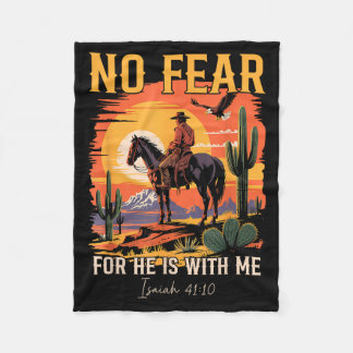 Isaiah 41_10 Cowboy Bible Verse Christian Western Fleece Blanket