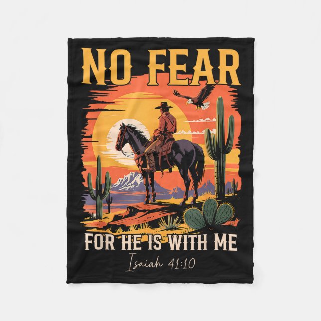 Isaiah 41_10 Cowboy Bible Verse Christian Western  Fleece Blanket (Front)
