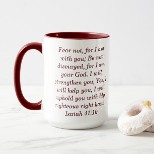 Isaiah 41:10 Custom Scripture Two-Tone Coffee Mug