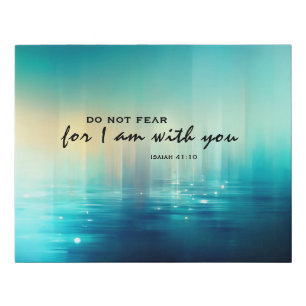 Isaiah 41:10 Do Not Fear Bible Verse Blue Abstract Faux Canvas Print