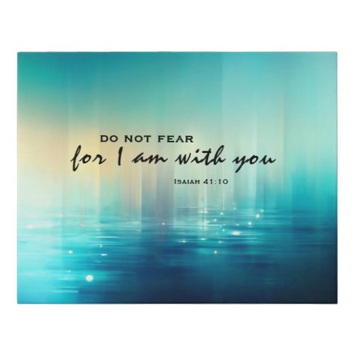 Isaiah 4110 Do Not Fear Bible Verse Blue Abstract Faux Canvas Print