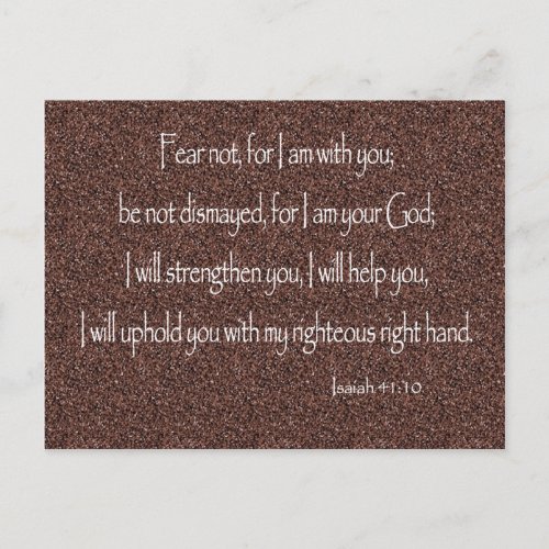 Isaiah 4110 Fear not for I am with you Christian Postcard