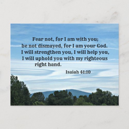 Isaiah 4110 Fear not for I am with you Postcard