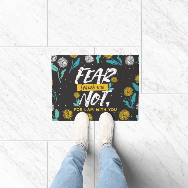 Isaiah 41:10 - Fear Not Inspirational Bible Verse  Doormat (Indoor)