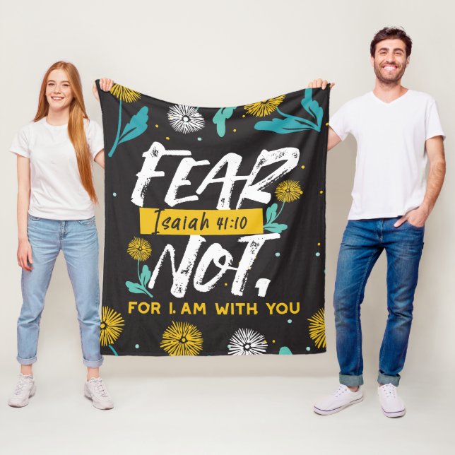Isaiah 41:10 - Fear Not Inspirational Bible Verse  Fleece Blanket (In Situ)