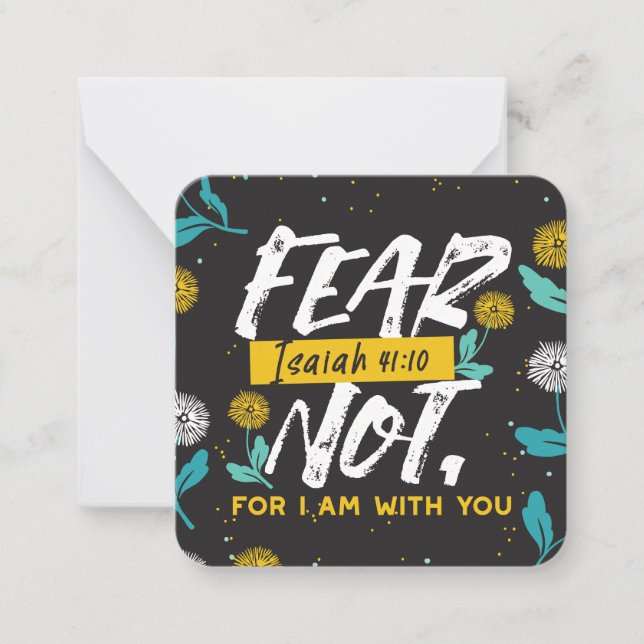 Isaiah 41:10 - Fear Not Inspirational Bible Verse  Note Card (Front)
