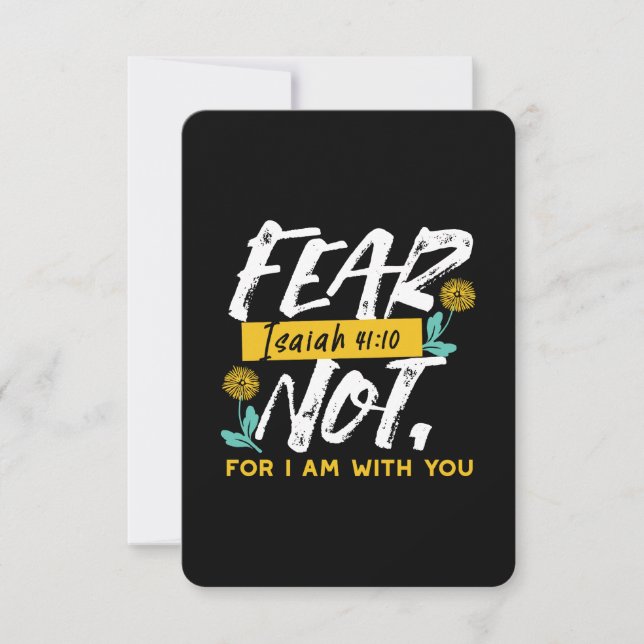 Isaiah 41:10 - Fear Not Inspirational Bible Verse  Thank You Card (Front)