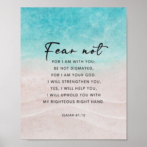 Isaiah 4110 Fear Not Poster