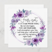 Isaiah 41:10 Fear not Purple Floral Scripture (Front/Back)