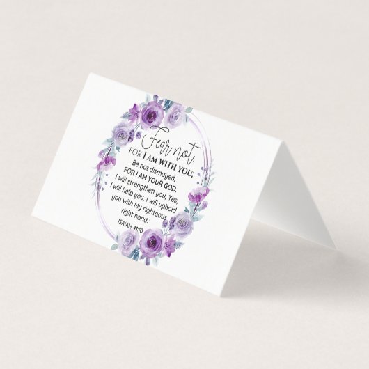 Isaiah 41:10 Fear not Purple Floral Scripture (Front)