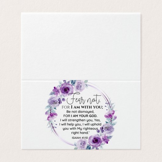 Isaiah 41:10 Fear not Purple Floral Scripture (Outside Unfolded)