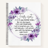 Isaiah 41:10 Fear not Purple Floral Scripture