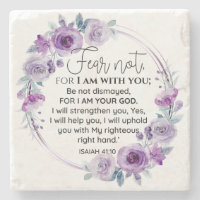 Isaiah 41:10 Fear not Purple Floral Scripture