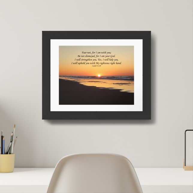 Isaiah 41:10, Fear Not Sunset Framed Art (Home Office)
