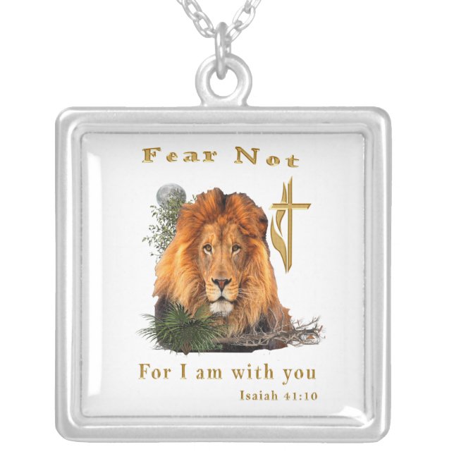 Isaiah 41:10 items silver plated necklace (Front)