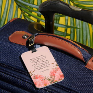 Isaiah 41:10 Luggage Tag | Pink Watercolor Florals
