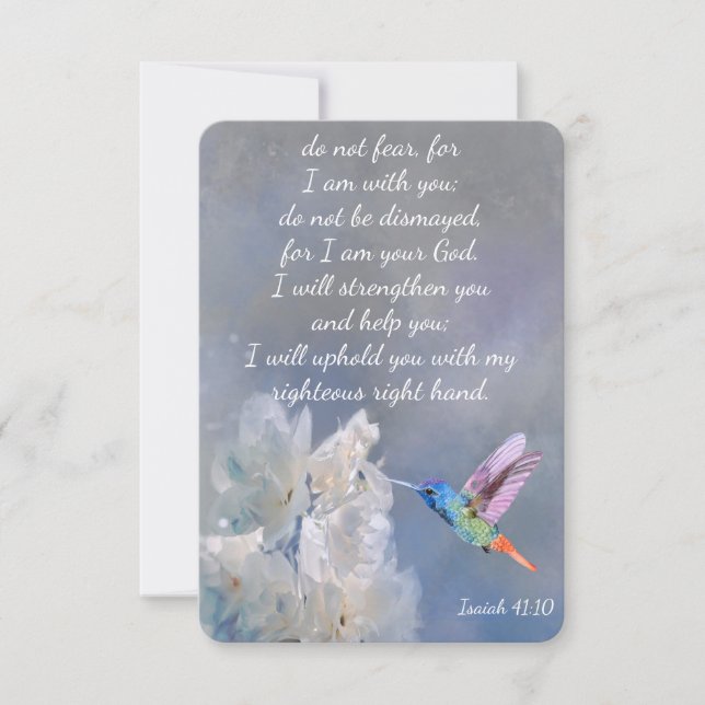 Isaiah 41:10 Scripture Funeral Thanks Custom Thank You Card (Front)