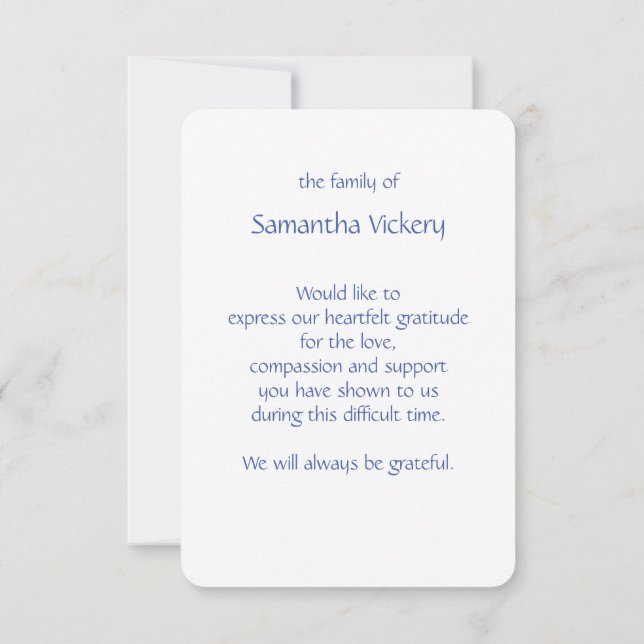 Isaiah 41:10 Scripture Funeral Thanks Custom Thank You Card (Back)