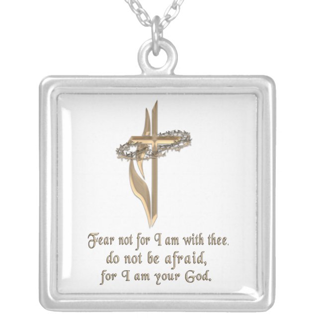 ISAIAH 41:10 SILVER PLATED NECKLACE (Front)