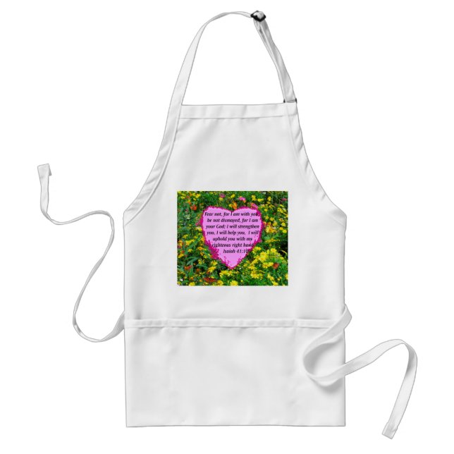 ISAIAH 41:10 WILDFLOWER PHOTO DESIGN ADULT APRON (Front)