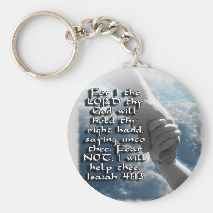 ISAIAH 4113 FEAR NOT   I WILL HOLD YOUR HAND KEYCHAIN