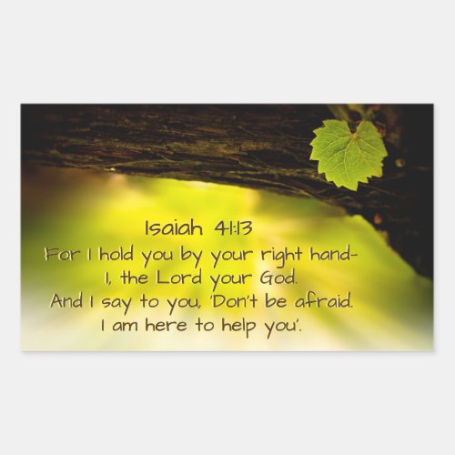 Isaiah 4113  I hold you by your right hand Bible Rectangular Sticker