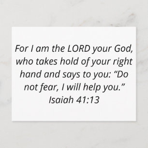 Isaiah 41:13 Powerful Bible Verse Print Postcard