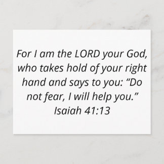 Isaiah 41:13 Powerful Bible Verse Print Postcard