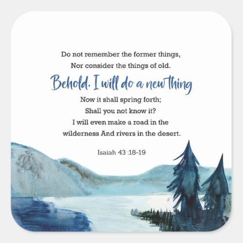 Isaiah 4318_19 square sticker