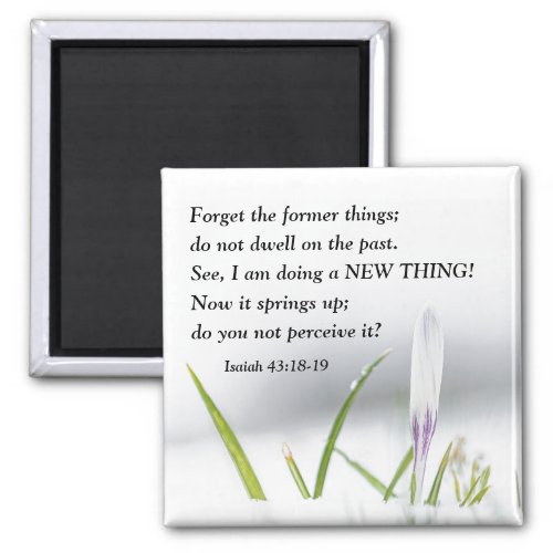 Isaiah 4318 I am doing a NEW THING Bible Verse  Magnet