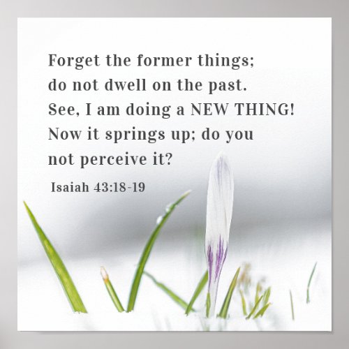 Isaiah 4318 I am doing a NEW THING Bible Verse Poster