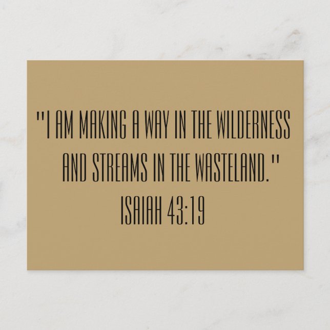 Isaiah 43:19 Bible Passage Print Postcard (Front)